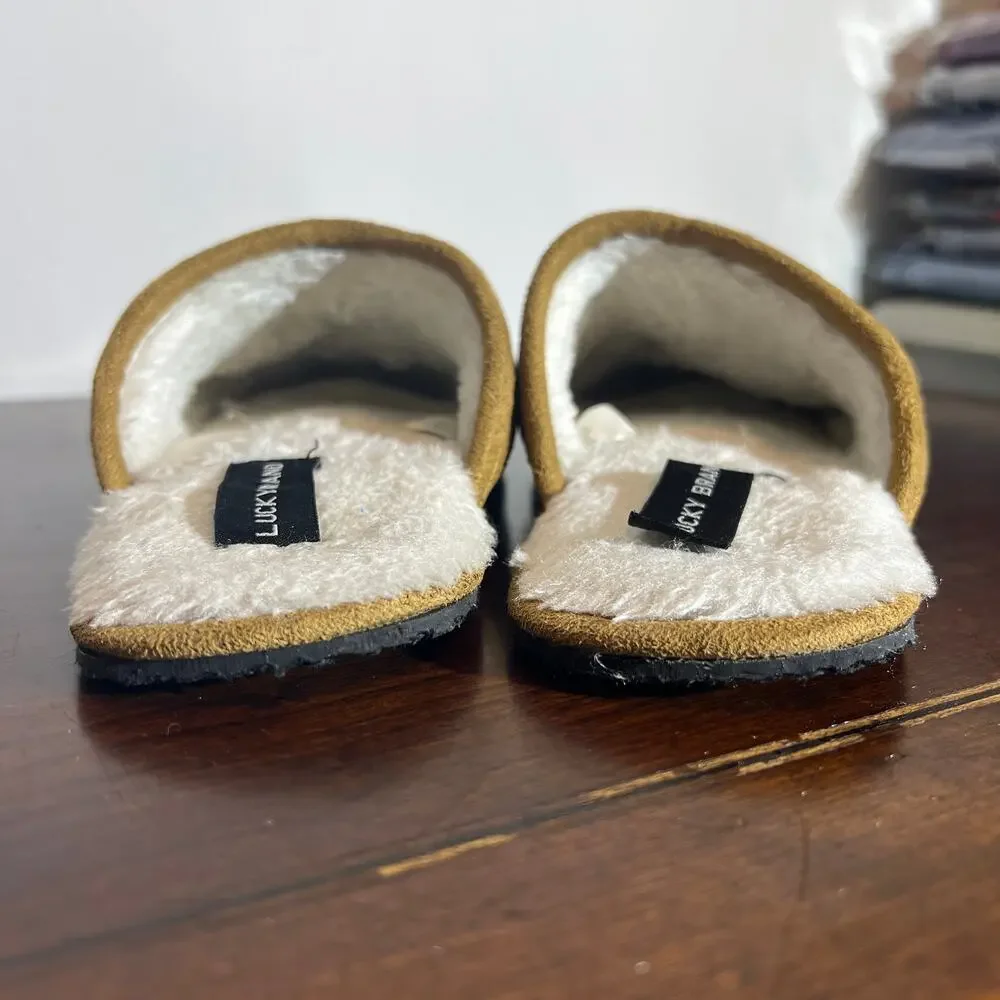 Lucky Brand Kids Tan Faux Fur Mule Slippers Size 2/3